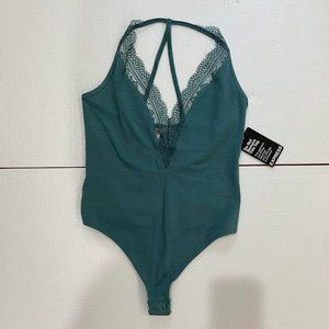 NWT EXPRESS Body Suit deep tourquise size small S